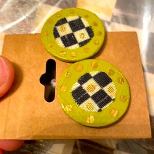 CUSTOM🛍️HANDPAINTED round pierced earrings for the Mackenzie Childs lovers